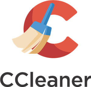 The image typically features the software's name, "CCleaner," in Red, uppercase letters with white background.To the left of the text, there is usually a distinctive icon that represents the software. This icon is composed of a Red, stylized letter "C" enclosed within a white background square. The "C" in the icon stands for "Cleaner," emphasizing the software's cleaning function.