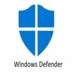 An image of the microsoft defender antivirus download. The logo features a stylized capital letter 'M’ in Black colour, with a distinctive square design. The letter ‘M' is set against white background with a defender symbolic Logo. This logo is a symbol of the microsoft defender antivirus download