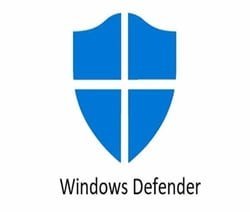 An image of the microsoft defender antivirus download. The logo features a stylized capital letter 'M’ in Black colour, with a distinctive square design. The letter ‘M' is set against white background with a defender symbolic Logo. This logo is a symbol of the microsoft defender antivirus download