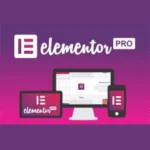 An image of the Eelementor Pro Plugin Free Latest Version. The logo features a stylized capital letter 'E’ in Purple colour, with a distinctive square design. The letter ‘E' is set against purple blue background with a symbolic Logo outer in square shape. This logo is a symbol of the Eelementor Pro Plugin free Latest Version.